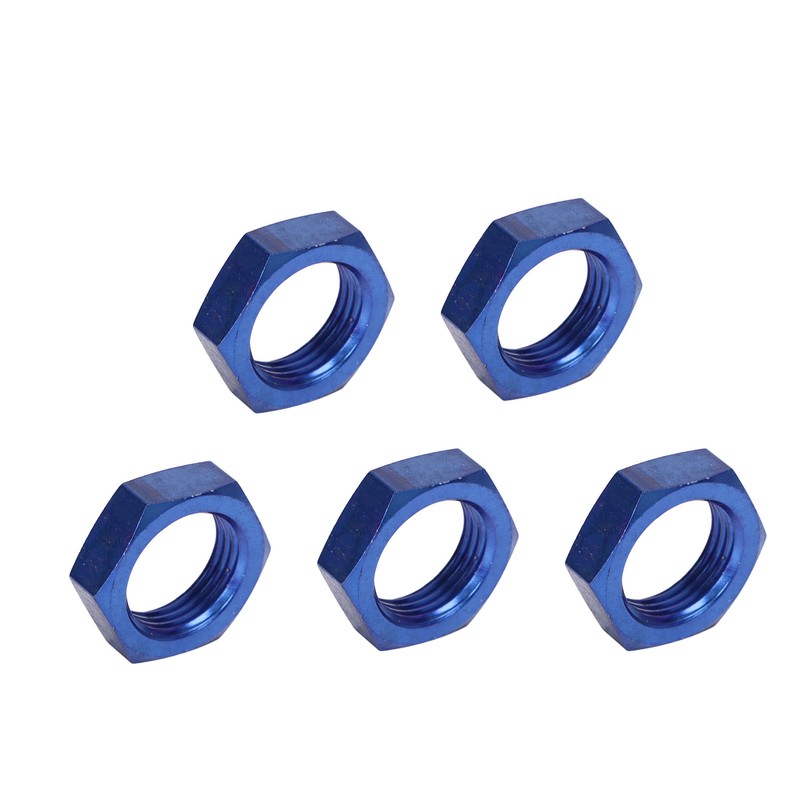 5 Pcs AN8 Female Thread Hex Locking Nut Metal Alloy
