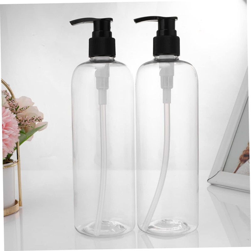 CAXUSD 4pcs Press Pump Emulsion Bottle Transparent Refillable Container Black