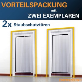 ZWERKZEUG® 2 x Dust Protection Doors with Zip 1, 20 x 200 mm Extra Strong 100 Micron Waterproof Anti-Dust Zip Door Dust Protection Wall Dust Door