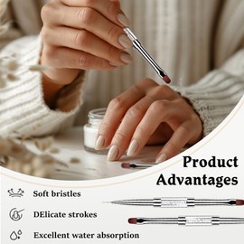 Zoolinn Dual-Ended Nail Design Brush - UV Gel & Nail Art Liner Brush for Professional Nail Art, Poly Gel, and Drawing