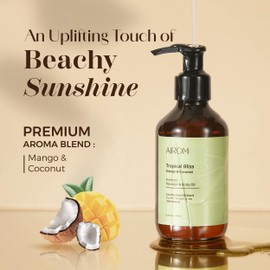 AiROM Jasmine & Lavender Massage Oil for Massage Therapy - Sensual Bloom - Scented Body Oil for Women – Hypoallergenic, Relaxing Aromatherapy, Non-Greasy, Spa Quality - Gift for Her - 6.4 fl oz