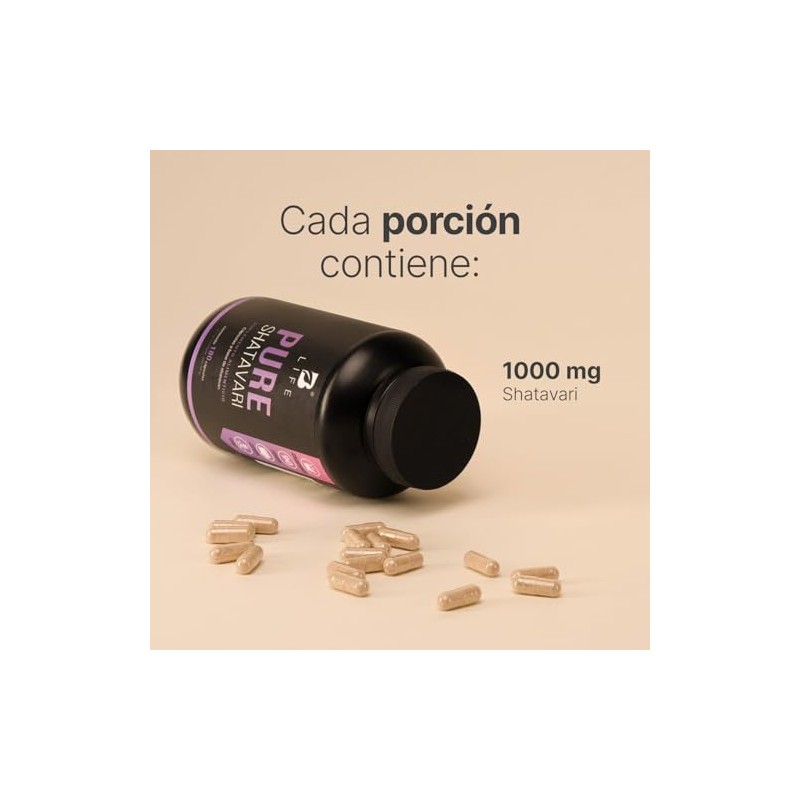 Shatavari Puro 1000 Por Porción Adaptógeno Equilibrio Mujeres 180 Cápsulas