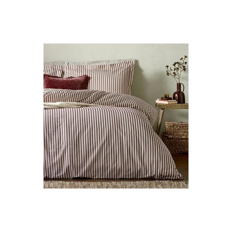 Yard Hebden Mélange Stripe Pillowcases – 100% Cotton Breathable Oxford