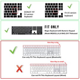 WYGCH Avid Pro Tools Shortcuts Ultra Thin Silicone Full Size Wireless Numeric Keyboard Cover Skin for Mac 2017 Magic Keyboard with Numeric Keypad MQ052LL/A A1843 US and European Layout
