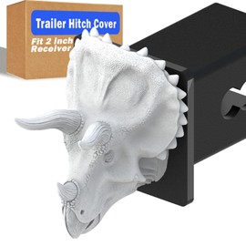 3D Triceratops Trailer Hitch Cover, 2 Inch Receiver Dinosaur Hitch Plug