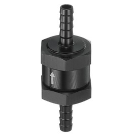uxcell 6mm (1/4") Fuel Check Valve, Non-Return One Way Hose Check Valve, Aluminum Alloy Control Accessories for Petrol, Diesel, Gas, Oil, Air, Water, Black