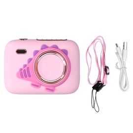 Handheld Fan Portable Hanging Neck Fan Camerashaped Mini Fan with USB Charging Cable Pink