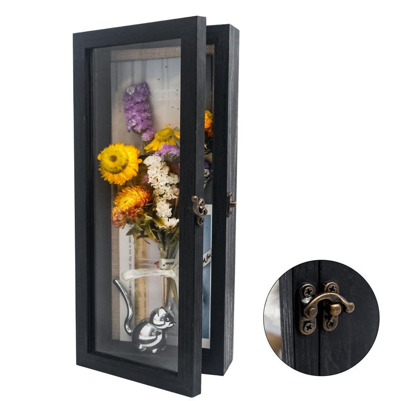 Hodeframe Shadow Box Frame 5x12.5, Wood Shadow Box Display Case
