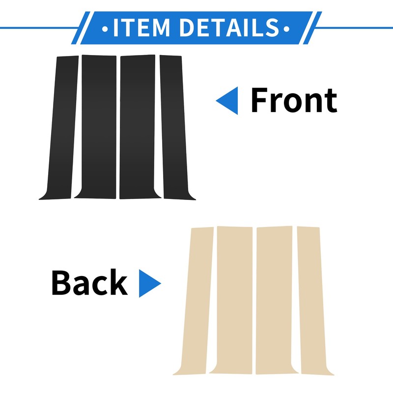 VekAuto 4 Pcs Door Pillar Window Trim for GMC Canyon