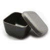 Santo 09747 Banko Ware Pottery, Black Glaze, Small Size, Square