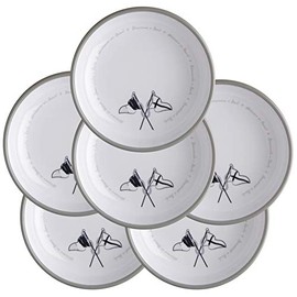 Marine Business Soup Plates, Deep 18 cm, Welcome On Board, Set of 6