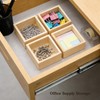 4 Pack Unfinished Wooden Craft Storage Organiser Boxes, 3.15 x