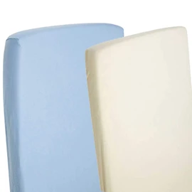 Dudu N Girlie Cotton Jersey Crib Bed Fitted Sheets, 40 cm x 90 cm, 2-Piece, Cream/Blue