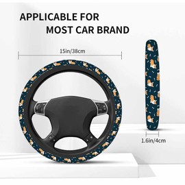 NOMEDOGYIm Corgi Car Steering Wheel Cover and a Bone Steering Wheel Cover Car Decor Suitable for Most Vehicles Including Trucks and SUV
