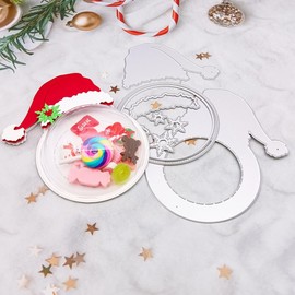 Alina Crafts - 1 troqueles de metal troquelado y 5 ampollas de plástico de media bola para tarjetas de dinero, regalos de cúpula de caramelo, manualidades de papel, tarjetas coctelera hechas a mano,