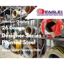 EAGLE 1 26 Gauge Painted Steel Flashing Rolls - Designer Series / 10 FT Long/Multiple Patterns and Sizes for Roof, Chimney, Soffit, and Wall Flashing (4" x 10', Stone)