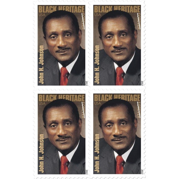 John H. Johnson Block of Four Forever Stamps Scott 4624