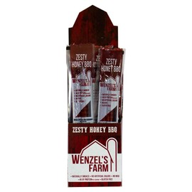 Wenzel’s Farm Zesty Honey BBQ │Snack Sticks │ Flavorful, Naturally Smoked │ High Protein, Low Carb │ No MSG, Fillers, Binders, Artificial Colors │ Gluten Free | 32 sticks (16 packs of 2)