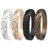 Zollen Women's Silicone Wedding Bands Set of 4/7 - Stackable