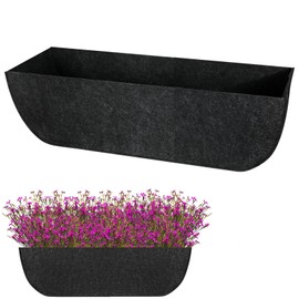 1-Pack 36in Planter Liners - Breathable Felt Hanging Basket and Window Box Liners - Prevent Root Suffocation and Bird Damage - Black