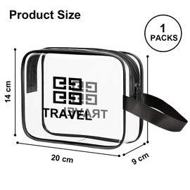 Ruayia Kosmetiktasche Durchsichtig 1 Stück，Kulturtasche Transparent wasserdichte PVC-Reise-Waschtaschen Make-up-Taschen - Durchsichtig 1 Stück - S