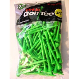 Pride Golf Tee Birch 2 3/4" Tees 100 Ct Bag Green NEW
