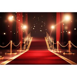 Red Carpet Backdrop 12x8ft Fabric Stage Award Ceremony Banner Fashion Show Photos VIP Party Decor Movie Night Party Red Carpet Birthday Banner Graduation Senior Prom Backdrop