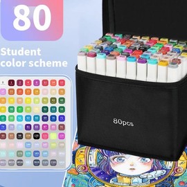 120Colors Double LineOutline Art Pen Marker Pen DiyGraffiti Qutline Marker PenHighlighter. ArtSupplies for Coloring, Drawing,Blending and Sketching:_80Colors