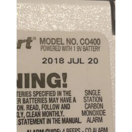 First Alert Carbon Monoxide First Alert Detector CO400 Included Battery And Manual