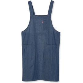 Edwin Apron with Two Stage Adjustable Back Button, Denim H-Shape, Both Side Pockets with Pen Insert, Blue LL, blue