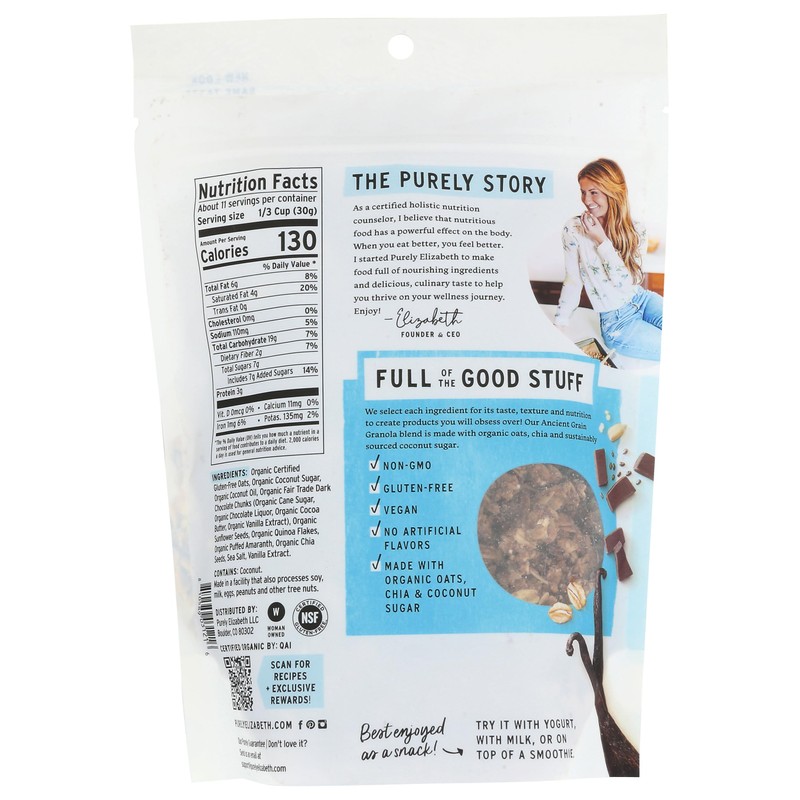 Purely Elizabeth, Granola Ancient Grain Vanilla Chocolate Chip, 12 Ounce