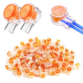 Joynine 100 UY Splice Connectors, Telephone Cable Connectors, Splice Connectors for Telecommunications, 2 Port Cluster Connector, AWG21-26, Quick and Secure Installation (Orange)