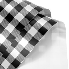 MECCANIXITY Flower Wrapping Paper Waterproof Floral Wrap Plaid Black & White Gift Packaging 22.8 x 22.8 Inch Used for DIY Crafts Bouquet Packaging 20 Pcs