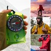 Compass, Base Plate, Compass Point, Luminous Compass, Magnifier Included, Mountaineering,