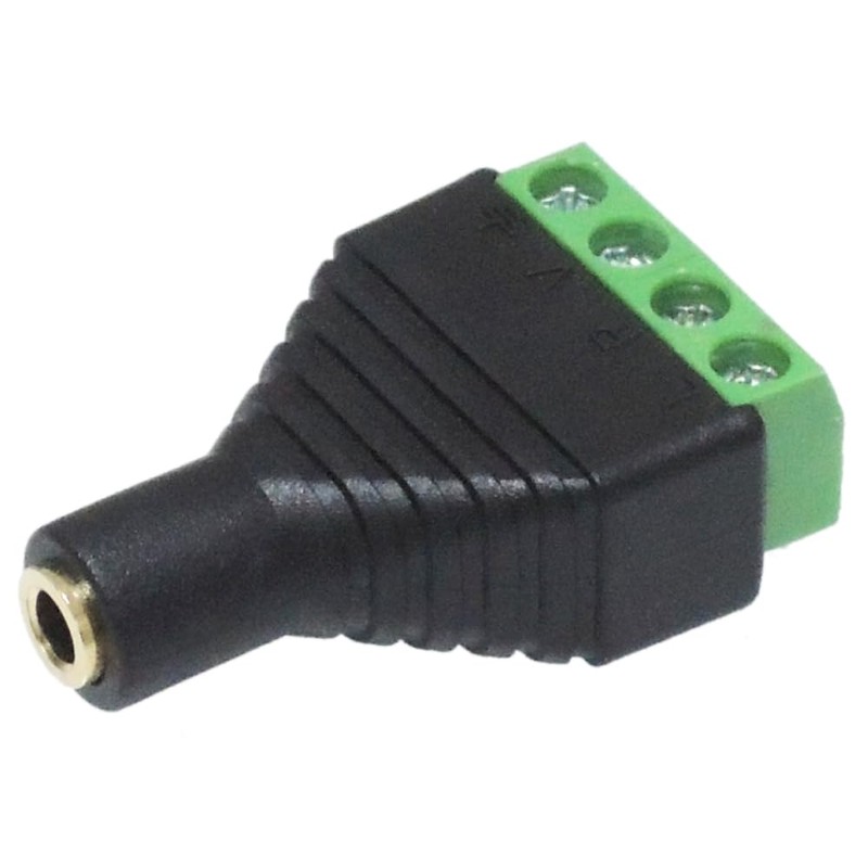 KAUMO 3.5mm Stereo Mini Jack 4 Pole Screw Terminal Gold