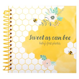 C.R. Gibson Sweet As Can Bee Gender Neutral Baby Photo Album Book, Holds 64 Photos, 8.5" x 9", Multicolor