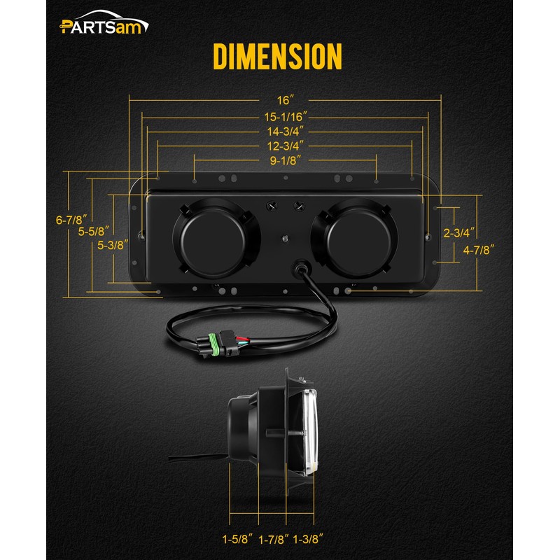 PARTSam Headlight Housing Base with H4 Plugs Wire Harnesses Stainless
