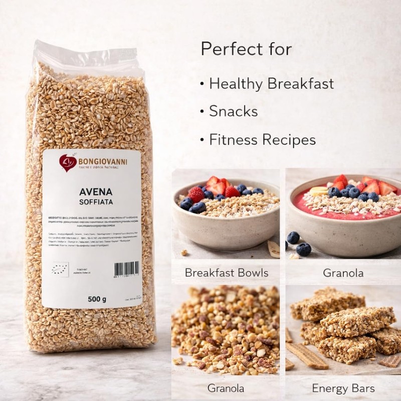 BONGIOVANNI FARINE E BONTA' NATURALI Avena Soffiata Bio, Ideale per