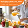 Luxfuel 8 oz Glass Juice Bottles 4 Pack with Lid,