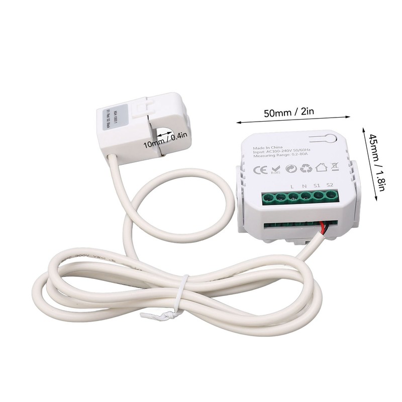 WiFi Energy Monitor Single Phase Smart Electricity Meter with Clamp