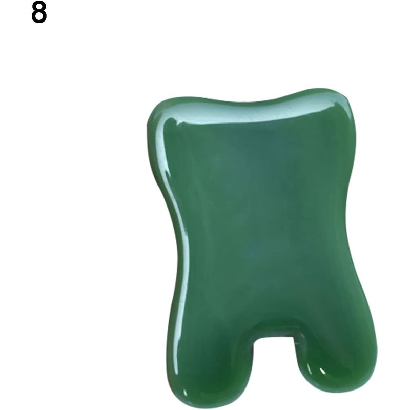 Sluswallow 1Pc Green Guasha Board Multiple Shapes Body Massage Synthetic