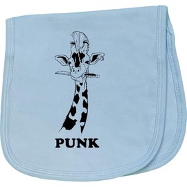 inktastic Funny Punk Giraffe with Knife and Mohawk Punk Baby Burp Cloth Light Blue 3f635