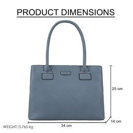 Lloyd Baker London – DAISSY Leather Shoulder Bag: Women's Modern Classic Design in 100% Genuine Full Grain Leather with Triple Compartments- CITADEL (Light Blue)