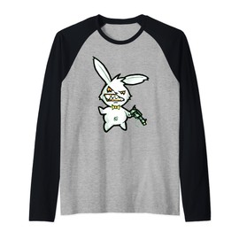 Crazy Loaded Pistol Psycho Bunny Shirt - Cartoon T-Shirt Raglan, black