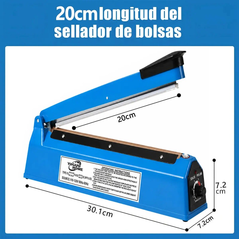 Selladora de Bolsas por Impulso Yuguo Home 20 cm para
