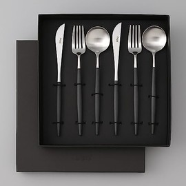 Cutipol GOA Black Silver Dinner Set, 6 Pieces