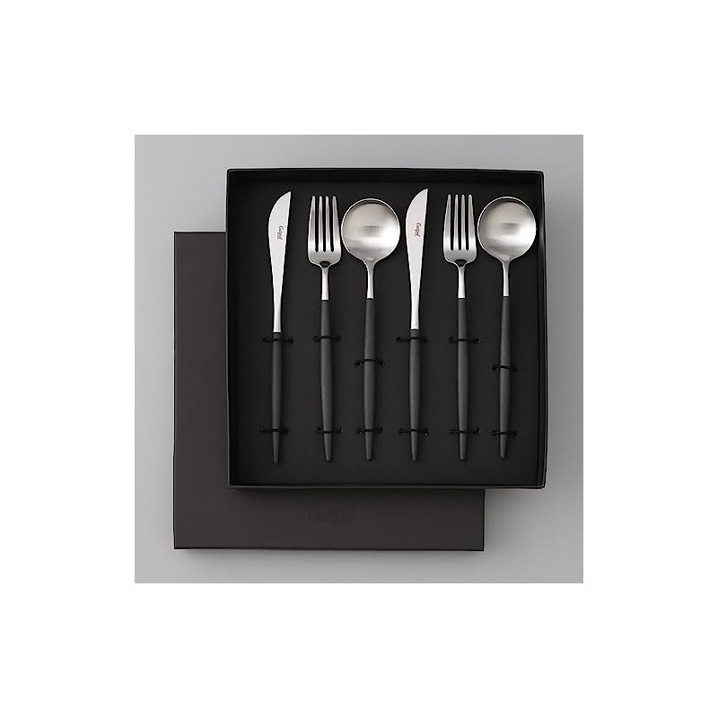 Cutipol GOA Black Silver Dinner Set, 6 Pieces