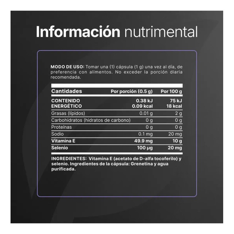 Selenio Vitamina 240 Cápsulas 500 Antioxidantes Protección Celular Bienestar Diario
