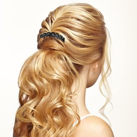 18 Pieces French Side Hair Twist Comb Set Plastic Twist Comb Hair Clip Combs Accessories with 11 Teeth for Multiple Hairstyles Girls Women (Black, Transparent, Brown)