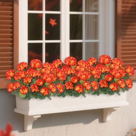 Dremisland Artificial Fall Flowers for Outdoors 6 Pcs Fake Geraniums Artificial Flowers Realistic Autumn Decor Outdoor UV Resistant Garden Plants Fall Decoration for Home Kitchen Table Centerpieces